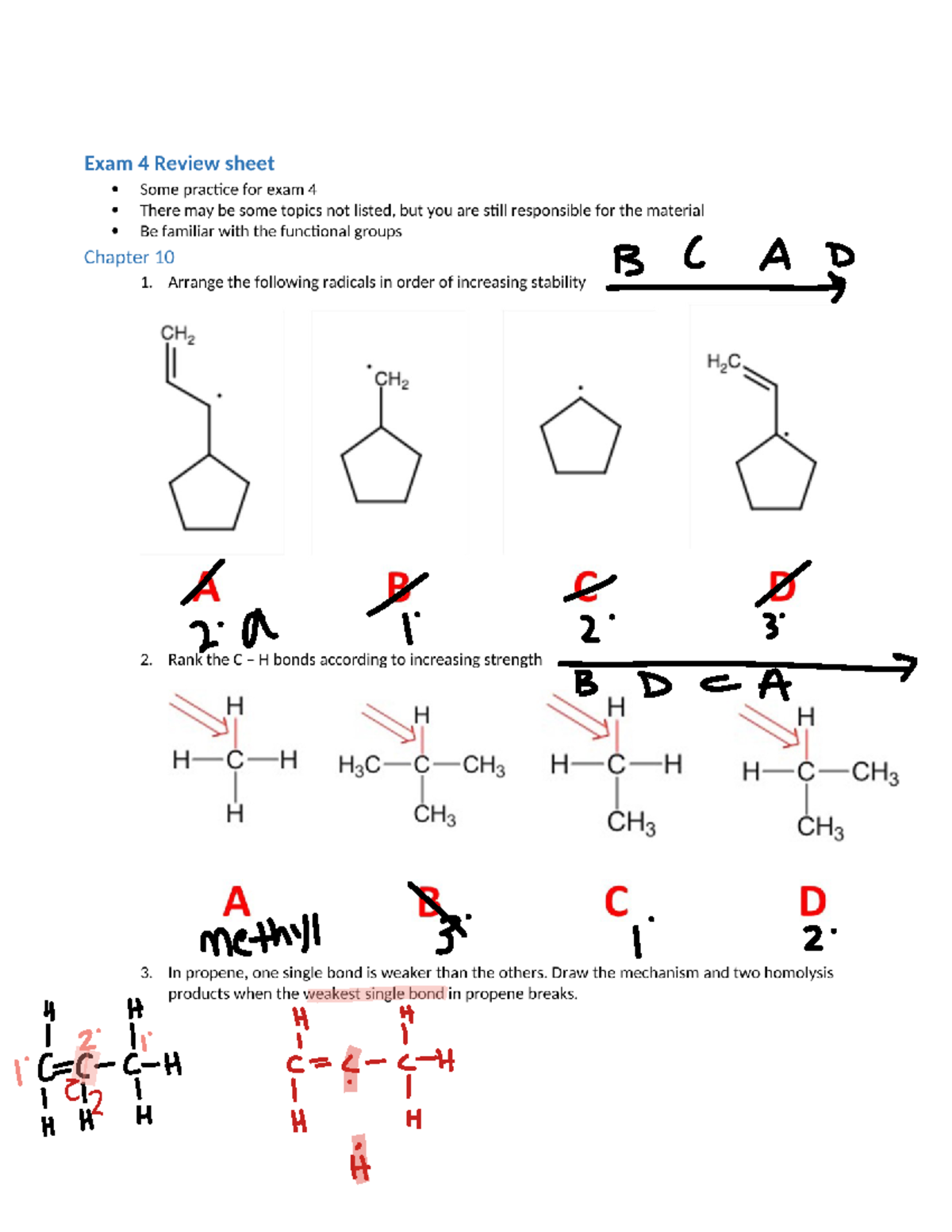 Organic Chem 1 Lecture Final Review - CHEM 2423 - Studocu