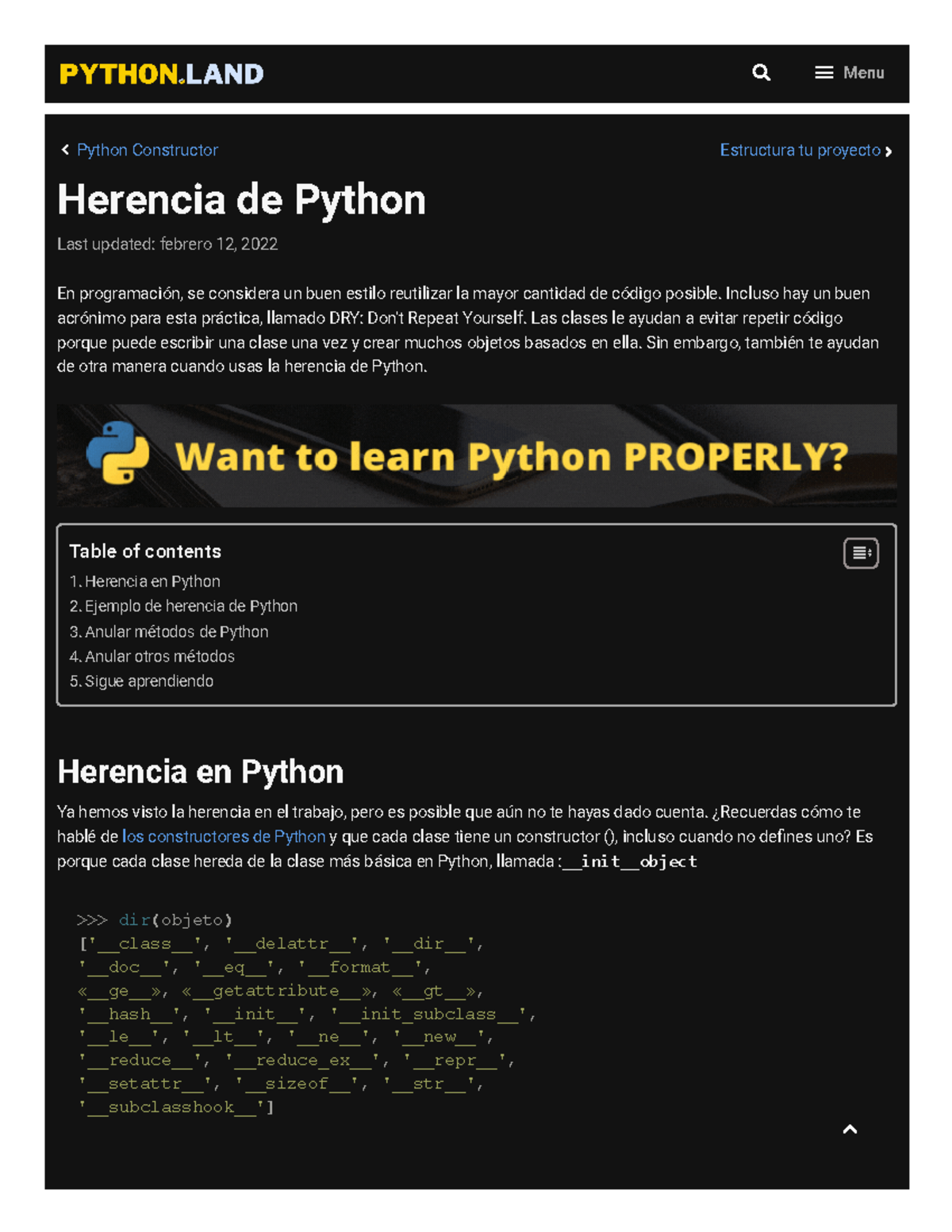 Herencia de Python • Tutorial de Python Land - Python Constructor ...