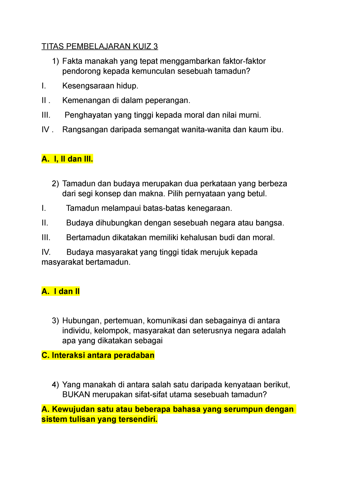 Titas Pembelajaran Kuiz 3 Tamadun Islam Dan Tamadun Asia Mpu321 Studocu