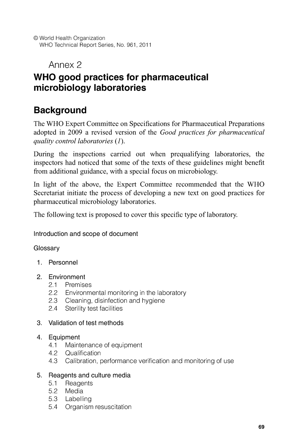 WHO GLP Microbiology Laboratories (TRS961 Annex 2) - © World Health ...