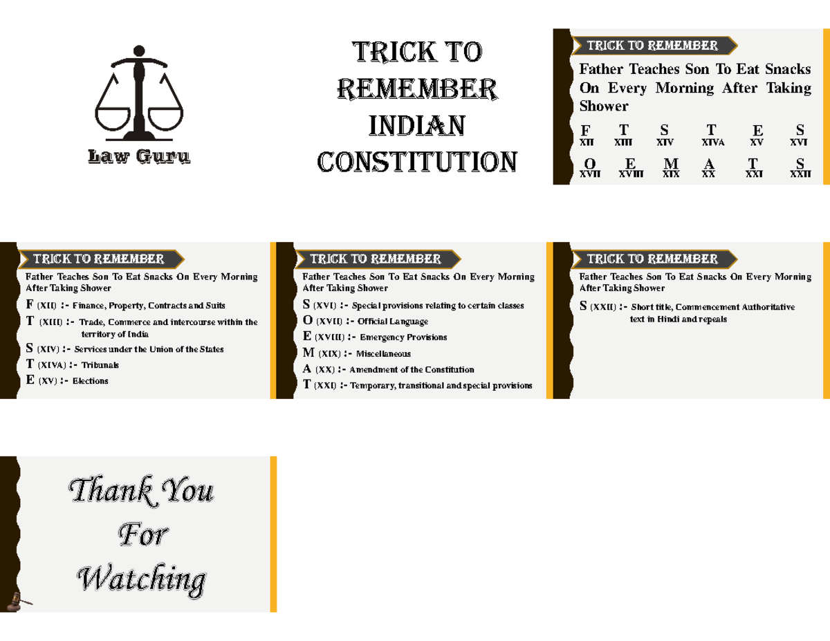 3. Trick To Remember Indian Constitution - Trick To Remember Indian ...