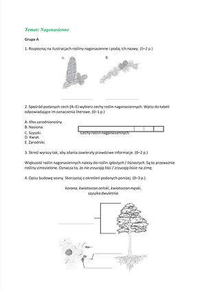 Test Po Dziale 3. Poznajemy świat Organizmów Test (z Widoczną Punktacją ...