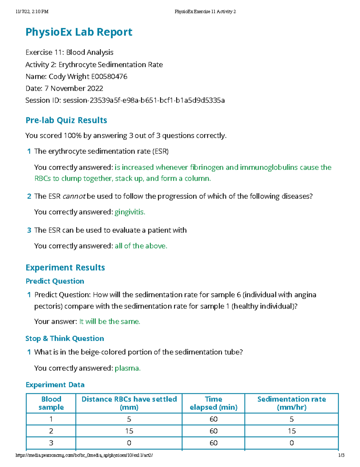 Physio Ex Exercise 11 Activity 2 - Pearsoncmg/bc/bc_0media_ap/physioex ...