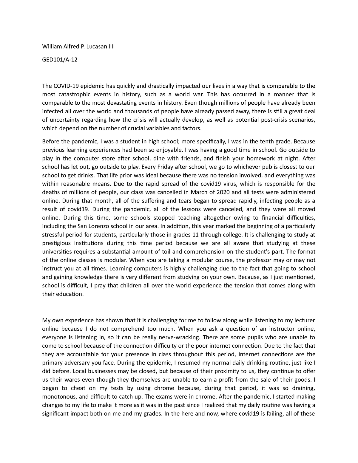 essay about safe space