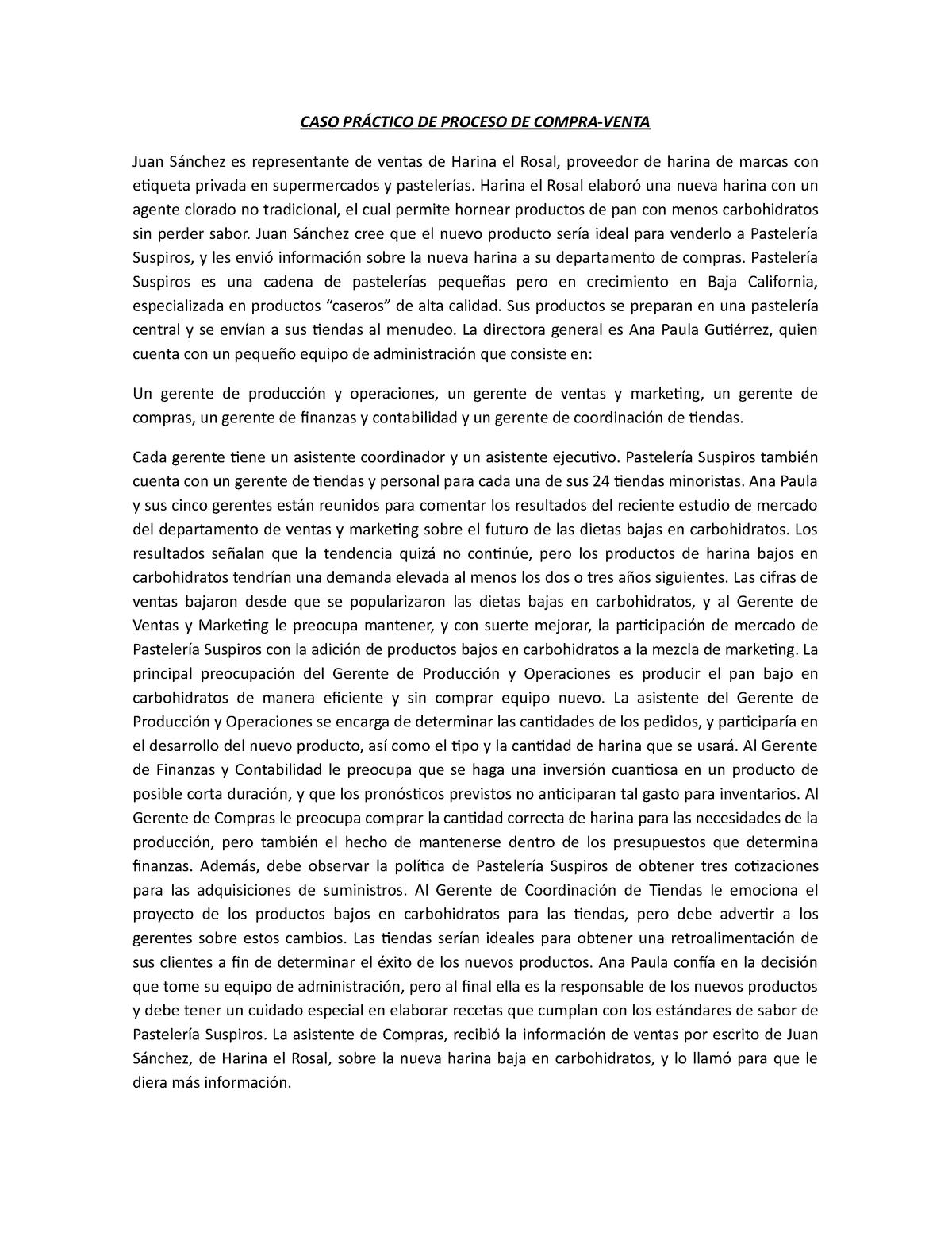 CASO PrÁctico DE Proceso DE Compra - CASO DE PROCESO DE Juan es ...