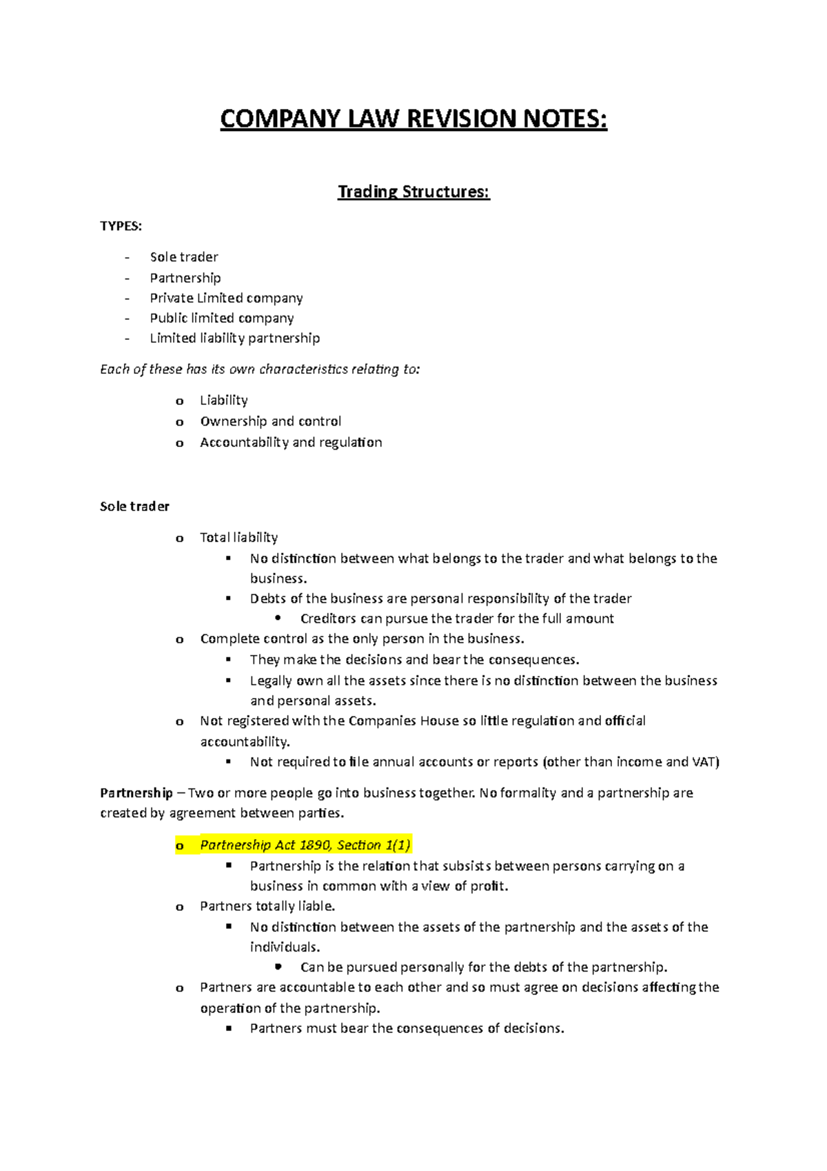 company-law-notes-company-law-revision-notes-trading-structures