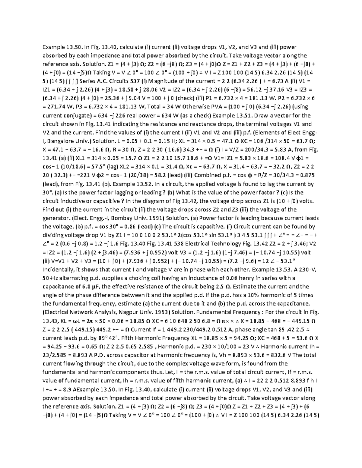 24 - asfasf - Example 13. In Fig. 13, calculate (i) current (ii ...