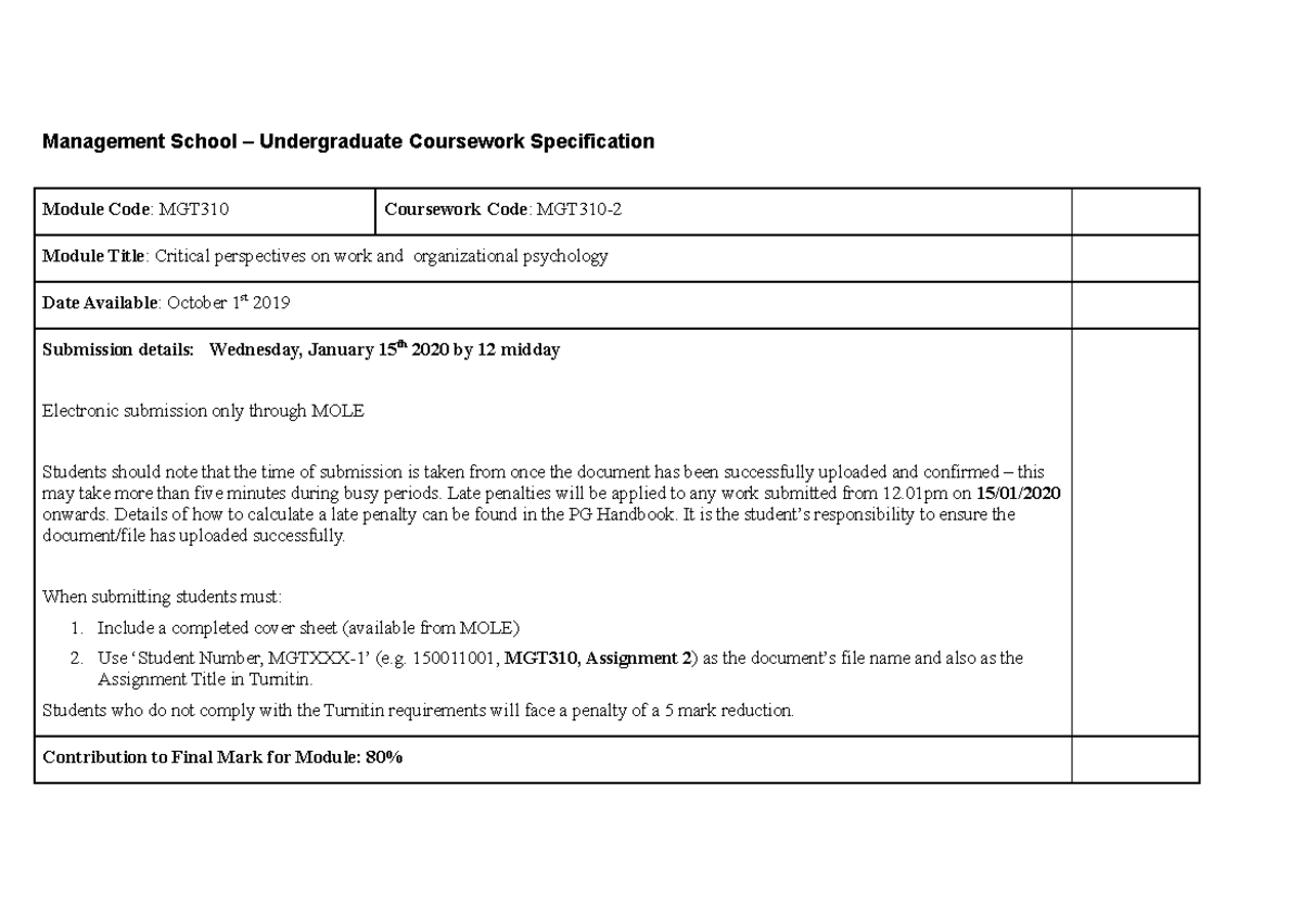 undergraduate coursework