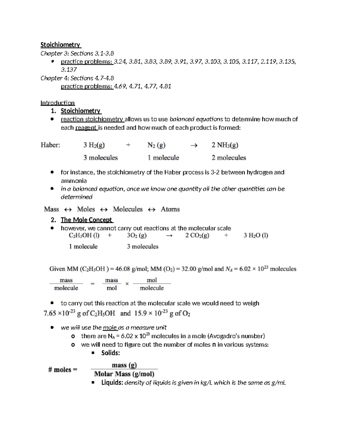 Chemistry Lecture Stoichiometry - Stoichiometry Chapter 3: Sections 3-3 ...