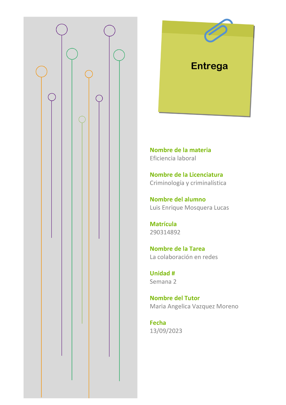 Eficiencia Laboral Semana 2 - Nombre De La Materia Eficiencia Laboral ...