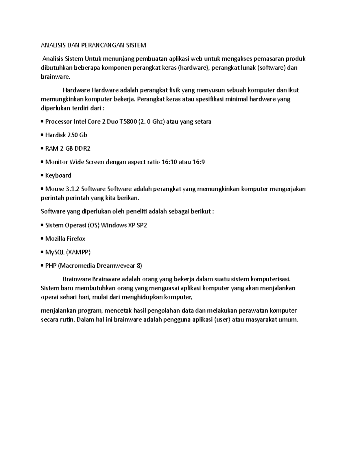 Analisis DAN Perancangan Sistem - ANALISIS DAN PERANCANGAN SISTEM ...