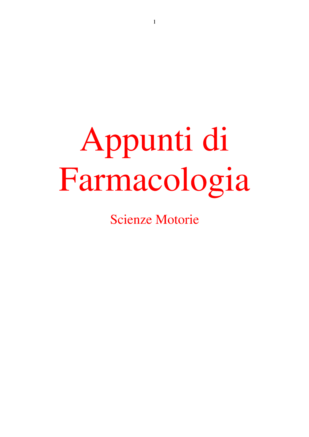 Farmacologia Appunti - Appunti Di Farmacologia Scienze Motorie ...