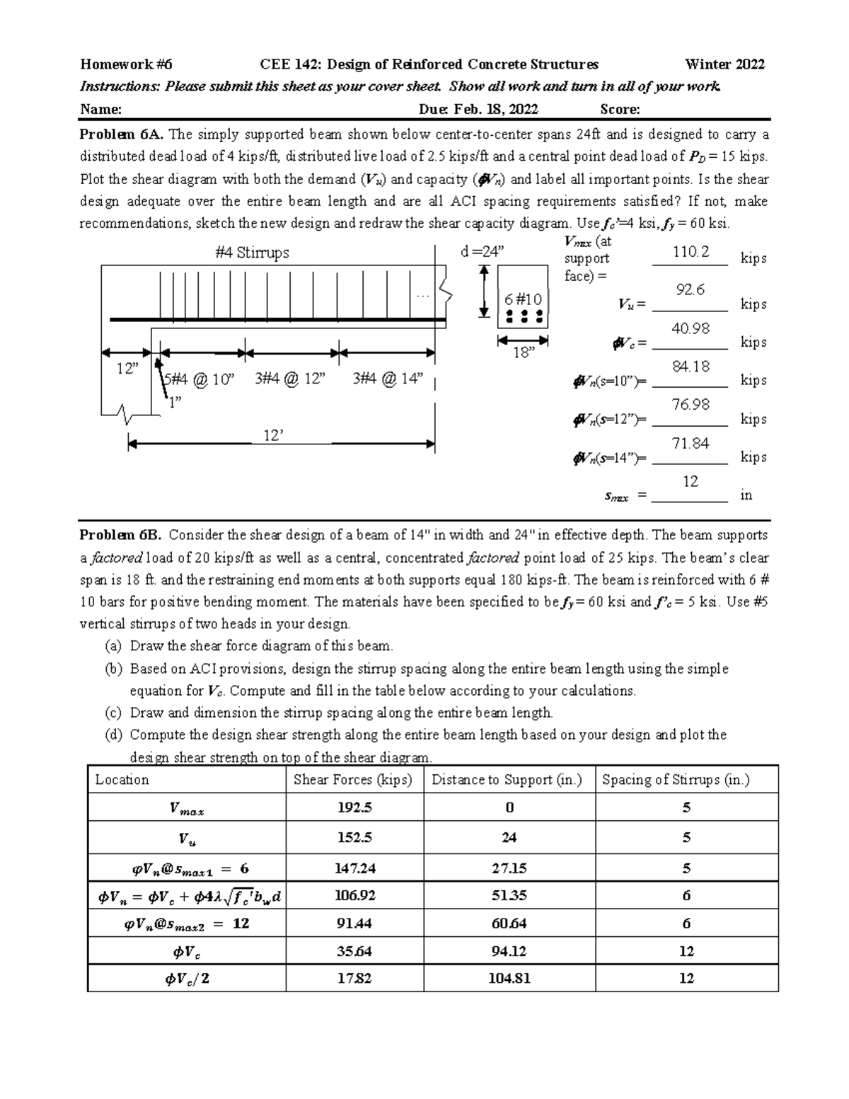 HW6 W22 sol - N/A - Instructions: Please submit this sheet as your ...