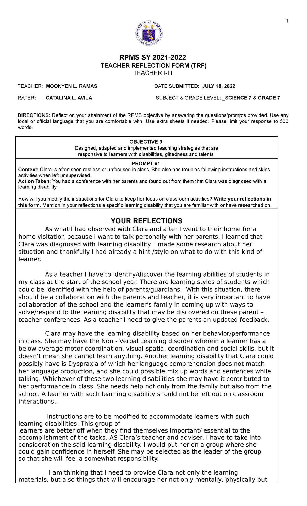 RPMS TRF - Descriptive file from public teachers - Bachelor of ...