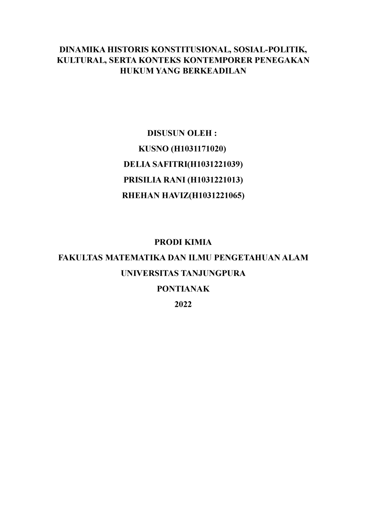 Makalah Kewarganegaraan - DINAMIKA HISTORIS KONSTITUSIONAL, SOSIAL ...