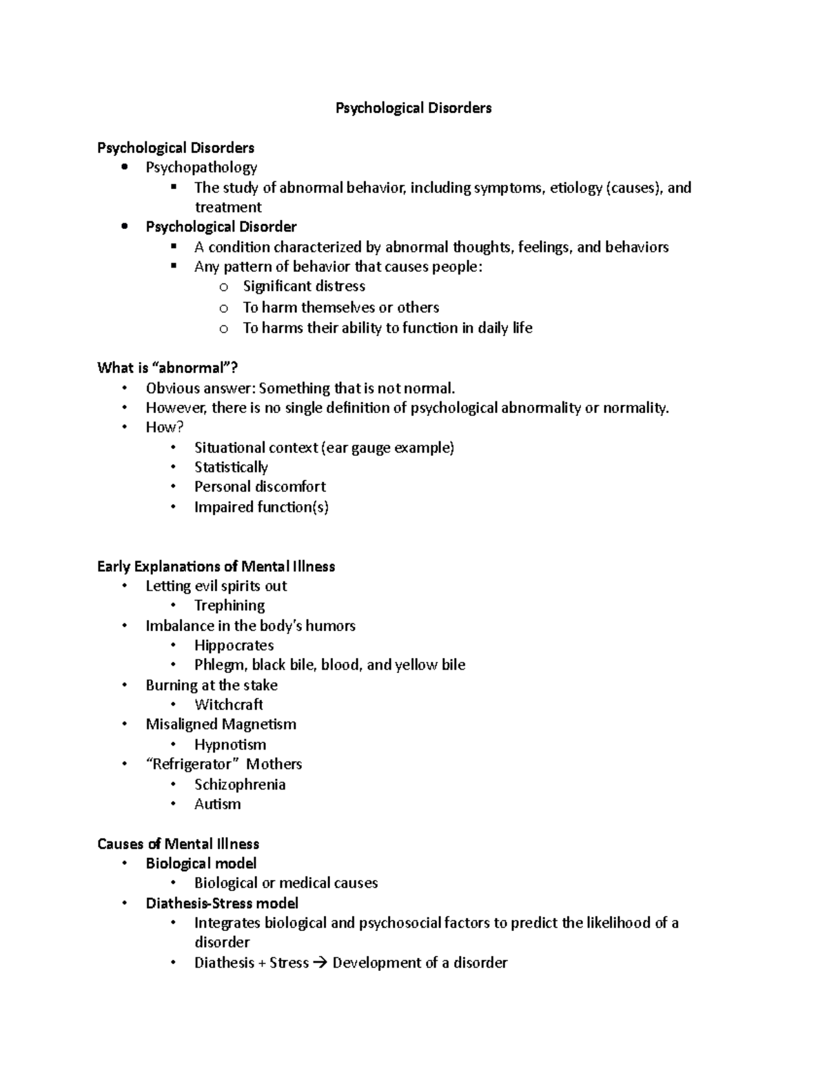 Chapter 15 Psychological Disorders - Psychological Disorders ...