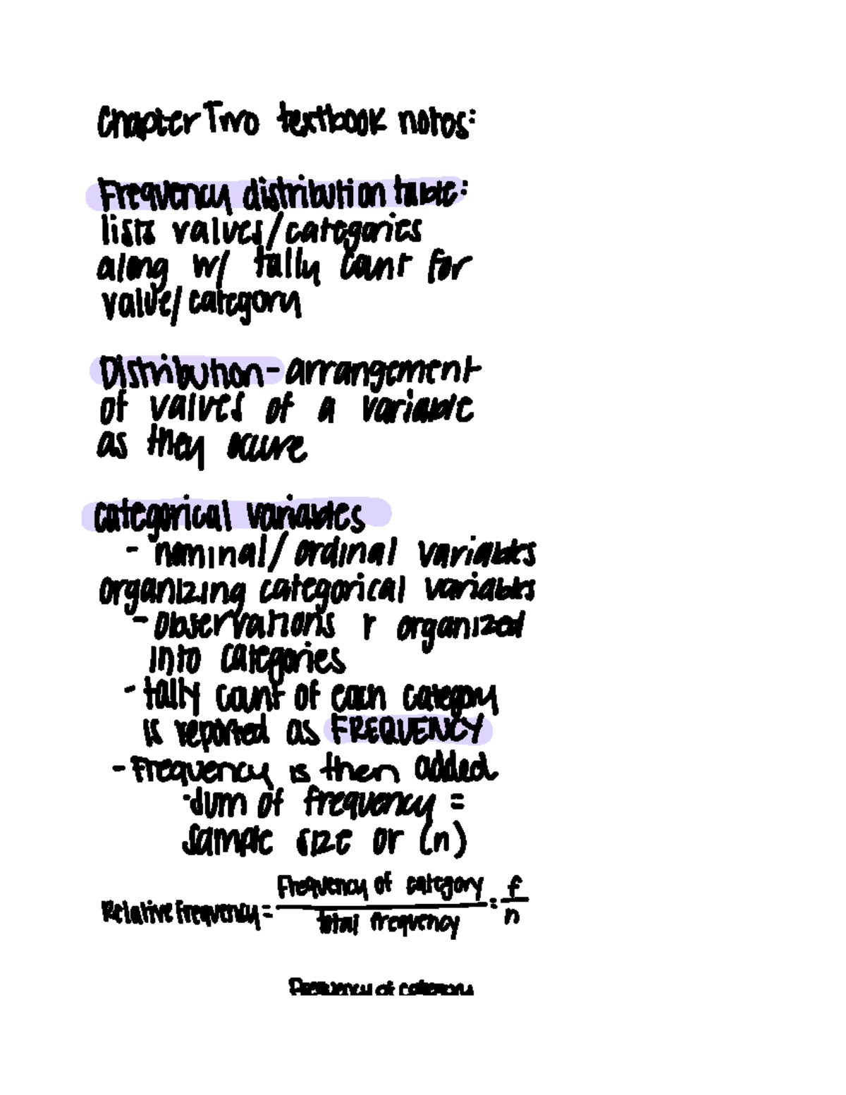 Note Feb 15, 2021 - notes - Chapter two textbook notes Frequency ...
