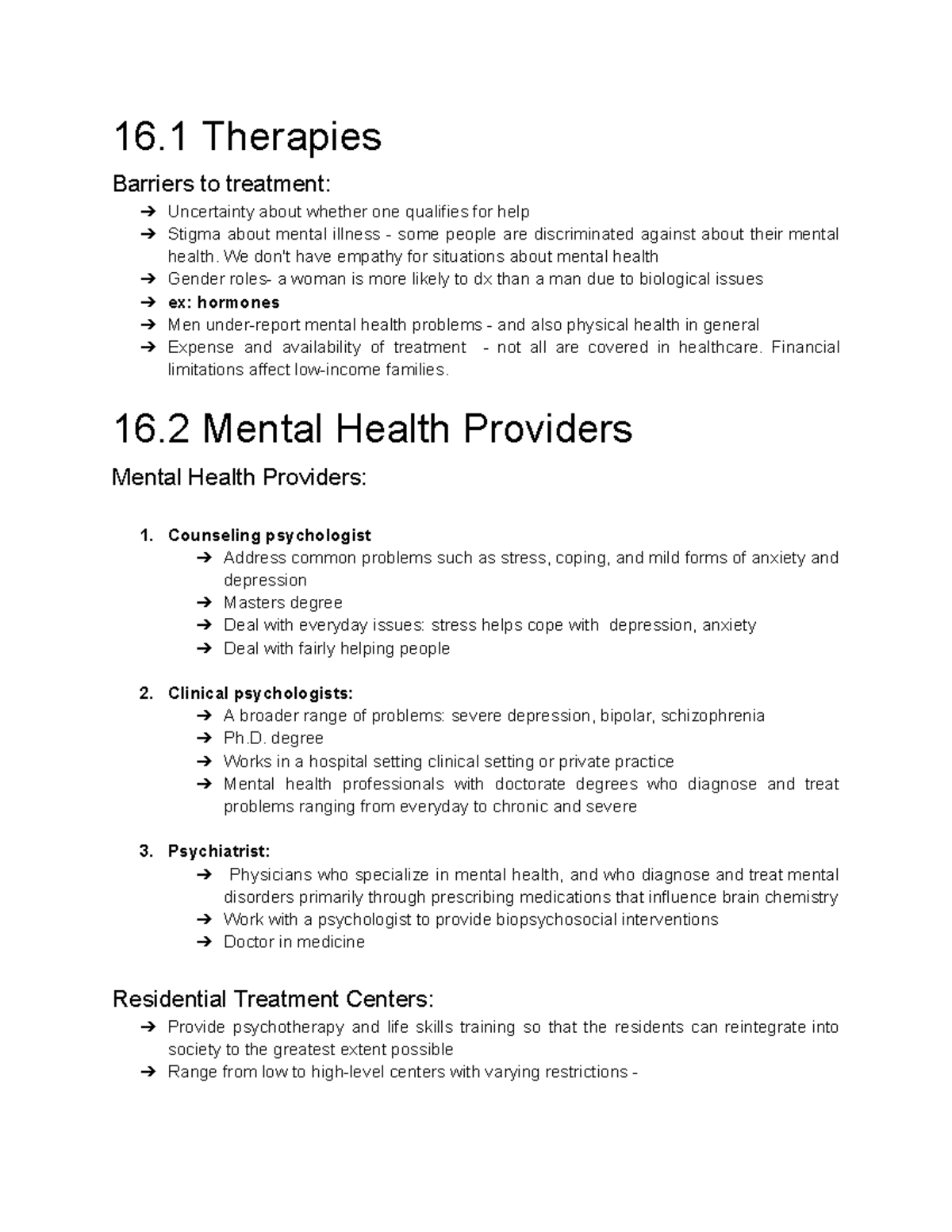 Chapter 16: therapy - 16 Therapies Barriers to treatment: Uncertainty ...