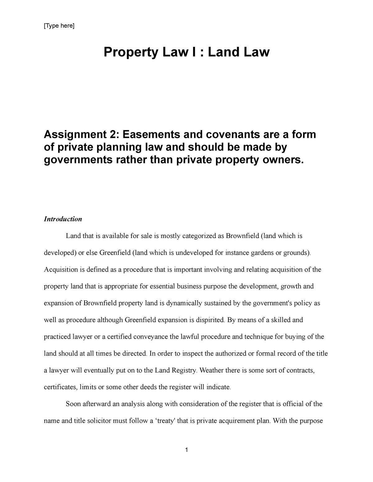 what is a property assignment