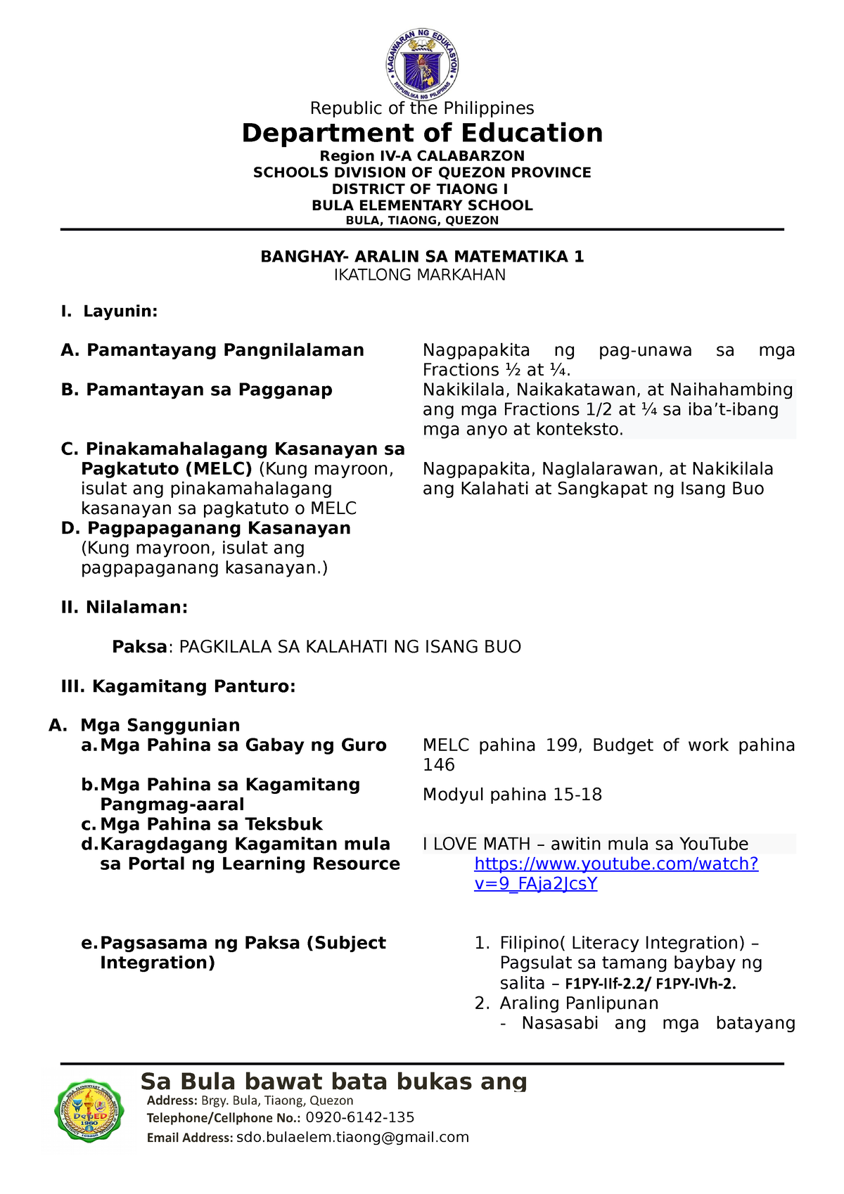 Cot Lp Math Q3 - Cot - Educational Research - Studocu