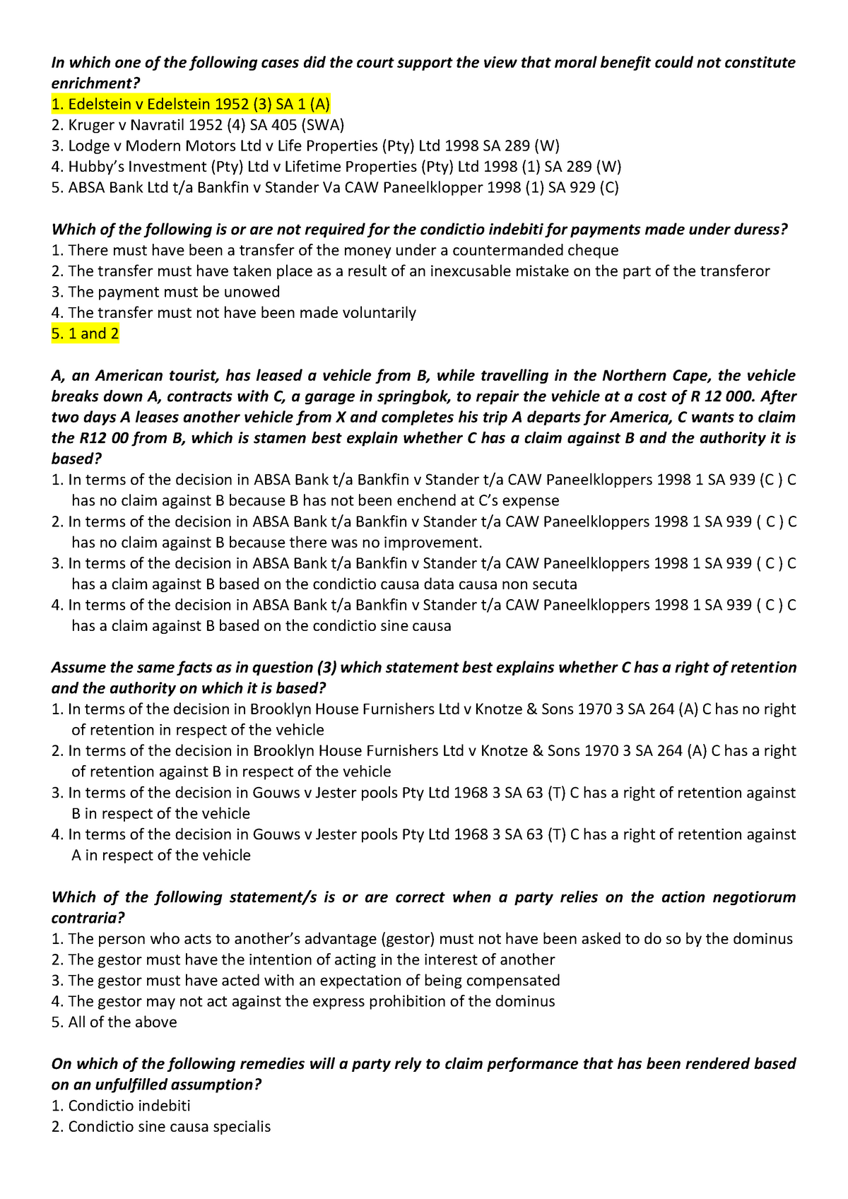 unisa mcq assignment