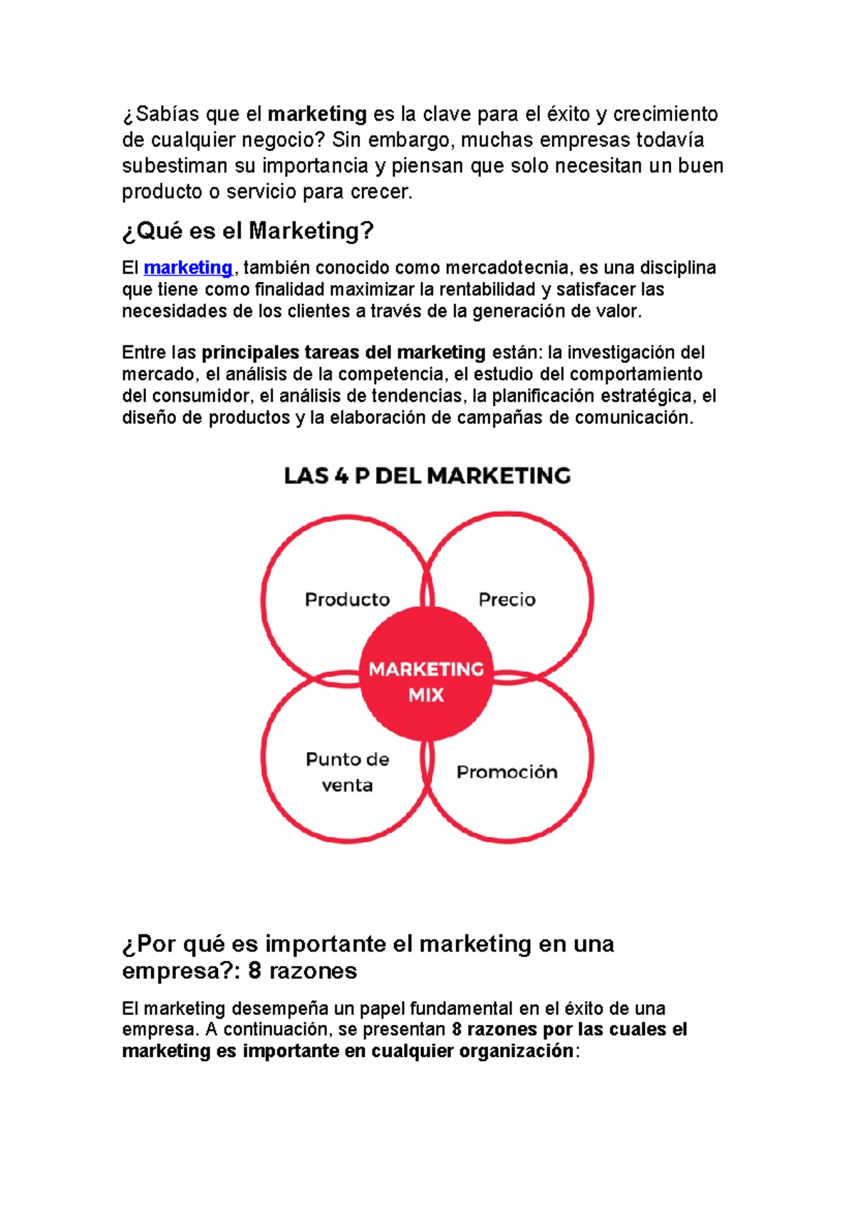 Importancia del Marketing - ¿Sabías que el marketing es la clave para ...