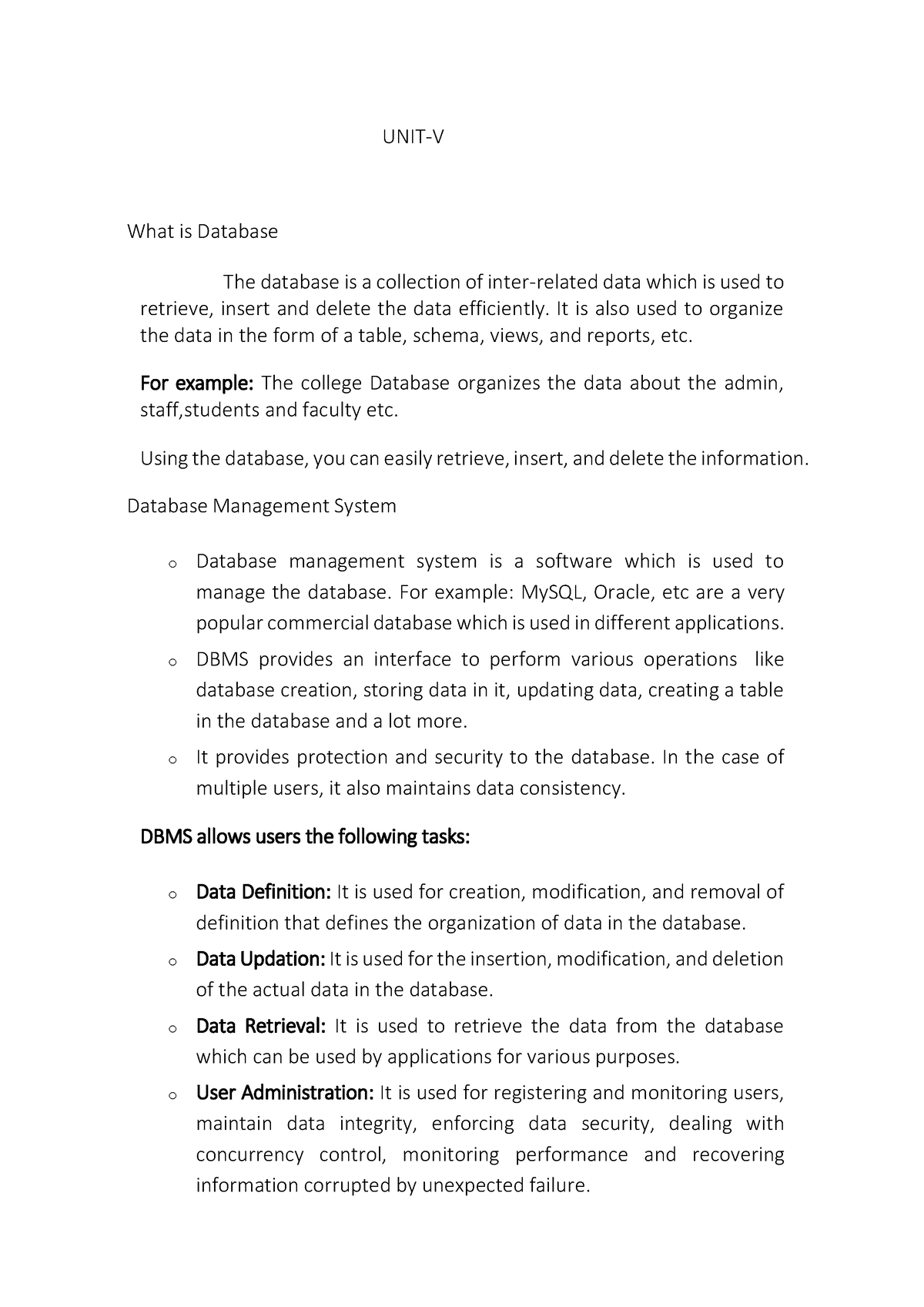 unit-v-in-php-chapter-explanation-unit-v-what-is-database-the