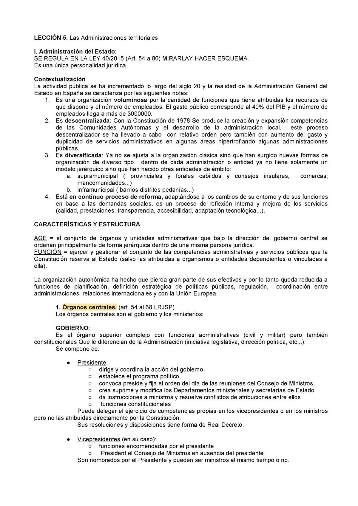 LeccióN 5ª Daiii - Apuntes Derecho Administrativo 3 - LECCIÓN 5. Las ...