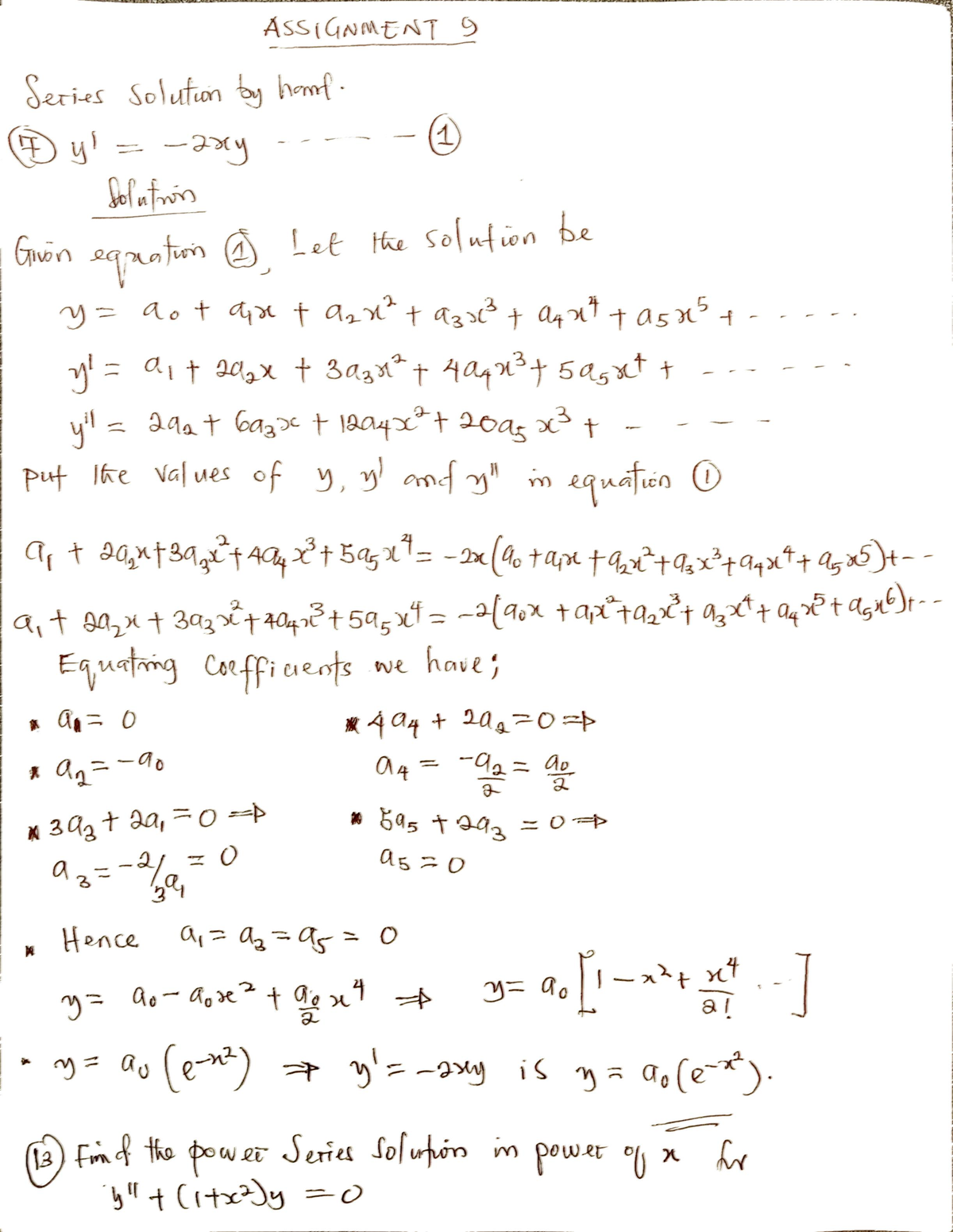 Assignment 9 - Solutions to advanced engineering mathematics - ME 5113 ...