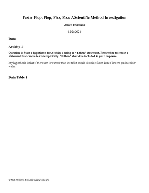 CHM 101L M7 Biofuel Lab Report - Data From Lab 2 - 1 : Introduction To ...