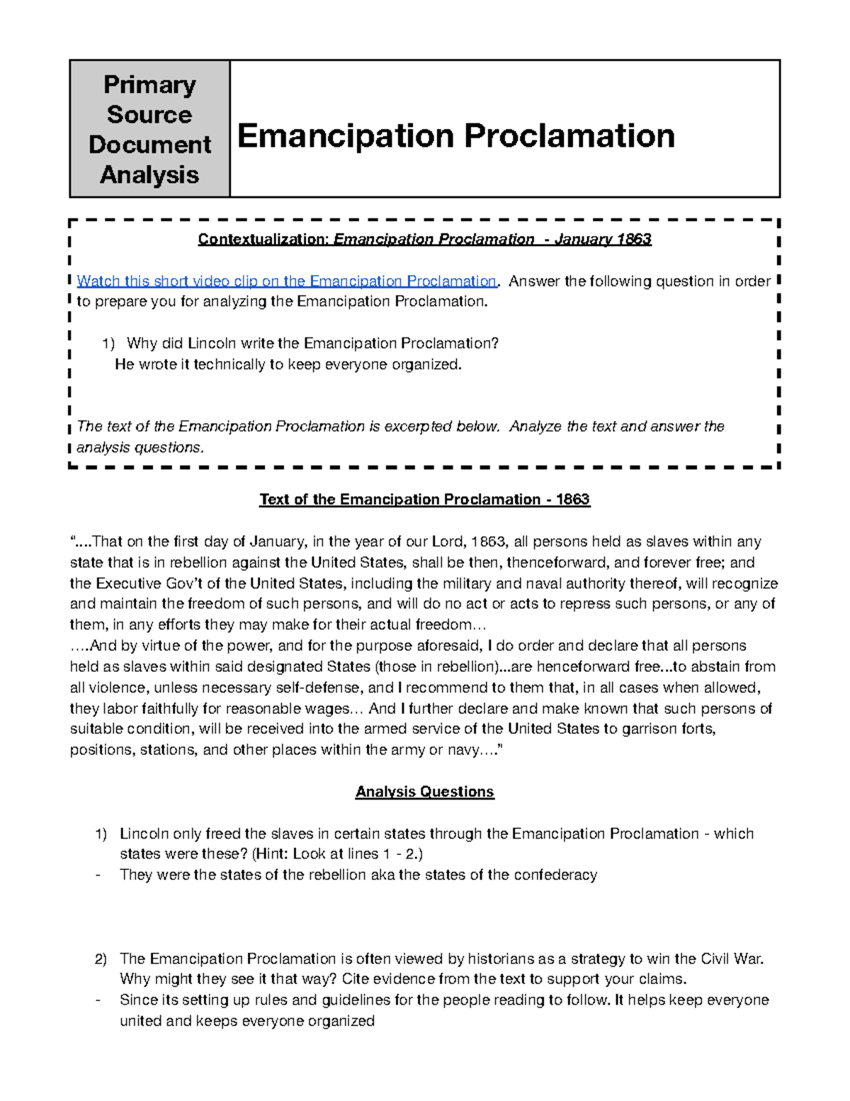 Primary Source Document Analysis EP - Primary Source Document Analysis ...