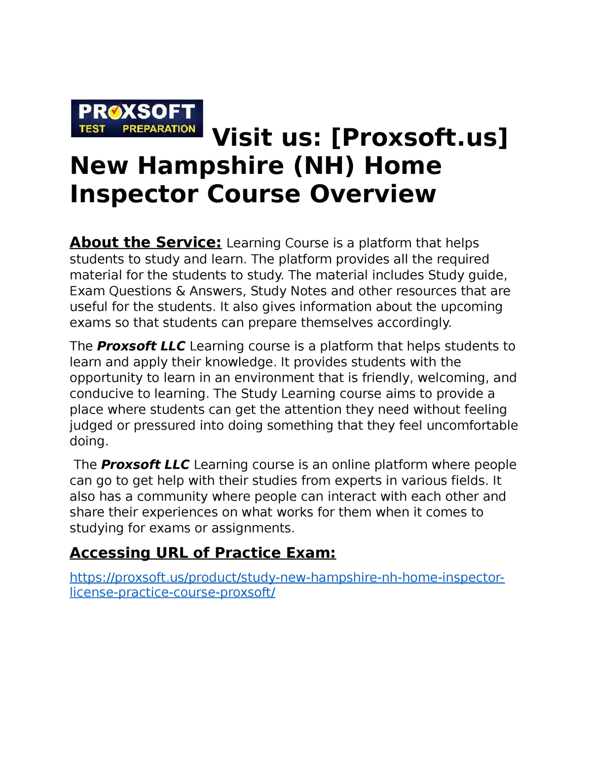 Visit Us: [Proxsoft.us] New Hampshire (NH) Home Inspector Course ...