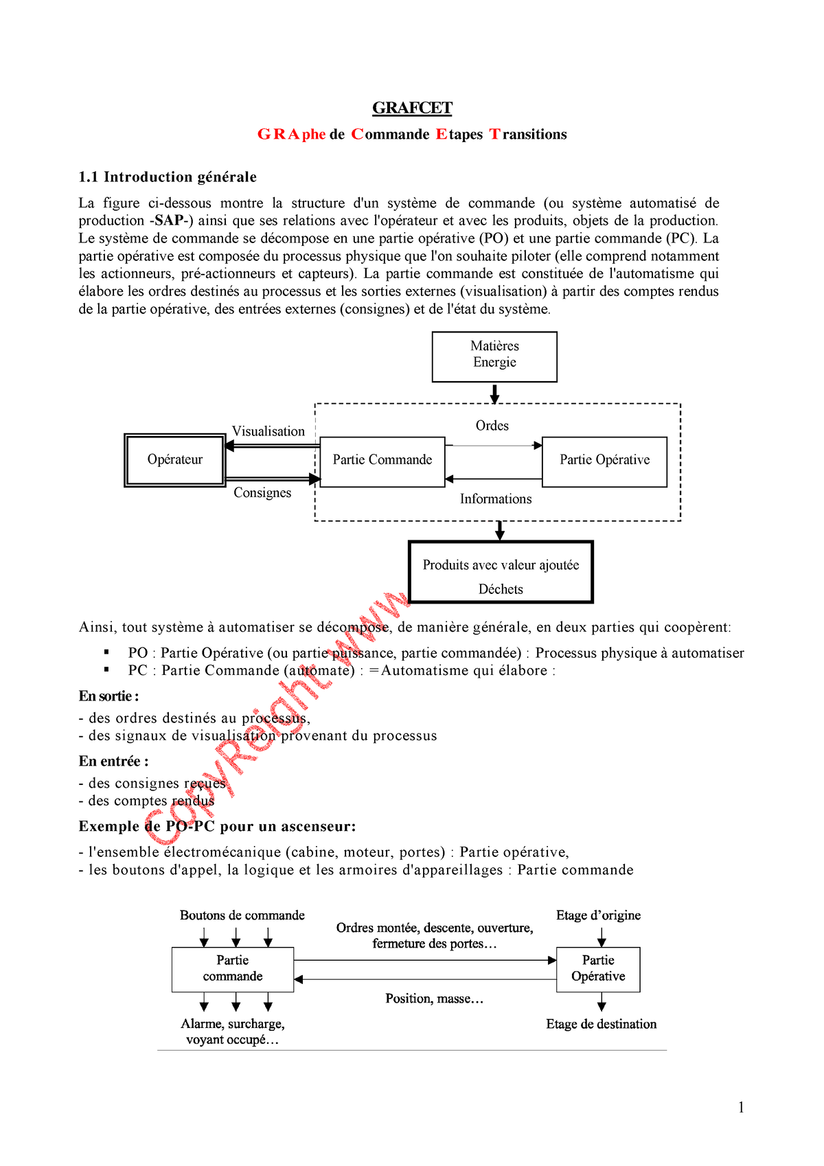 Grafcet-cours-05 - Cours - GRAFCET GRA Phe De Commande Etapes ...