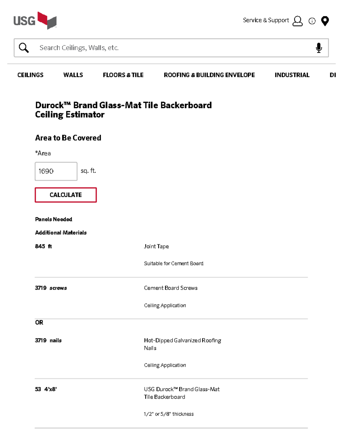 Ceiling Estimator Assignment shadow Durock™ Brand GlassMat Tile