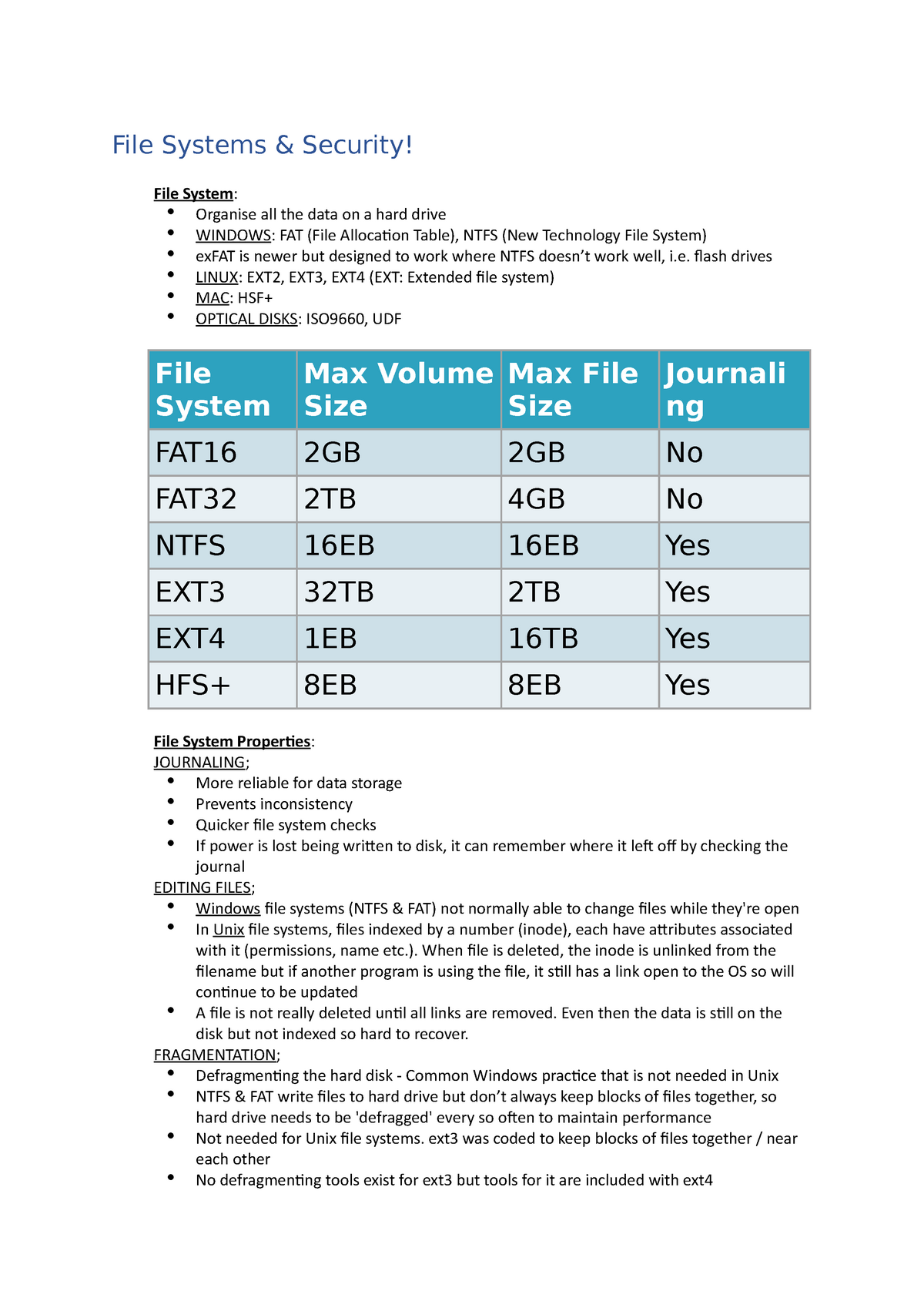 hfs file system allocation strategy