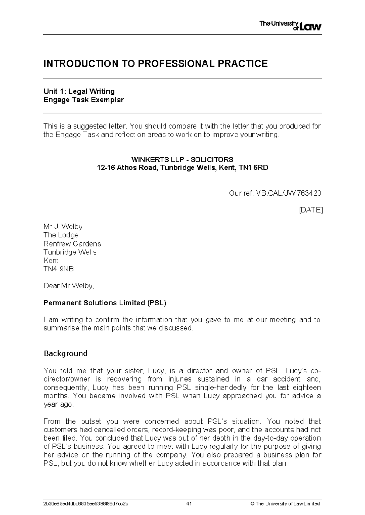 Engage TAsk - Example Answer - INTRODUCTION TO PROFESSIONAL PRACTICE ...