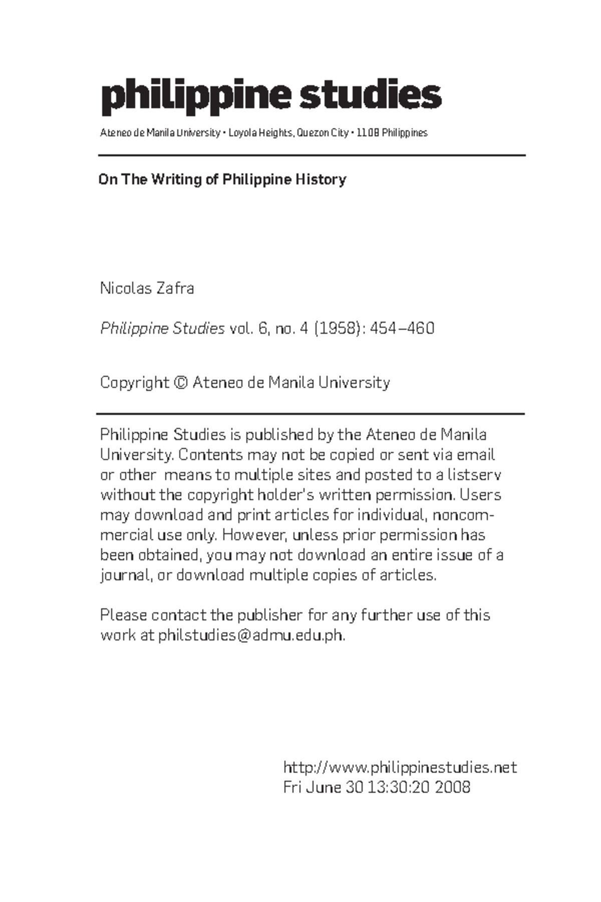 Vol. 6 No. 4 - Philippine Studies - philippine studies Ateneo de Manila ...