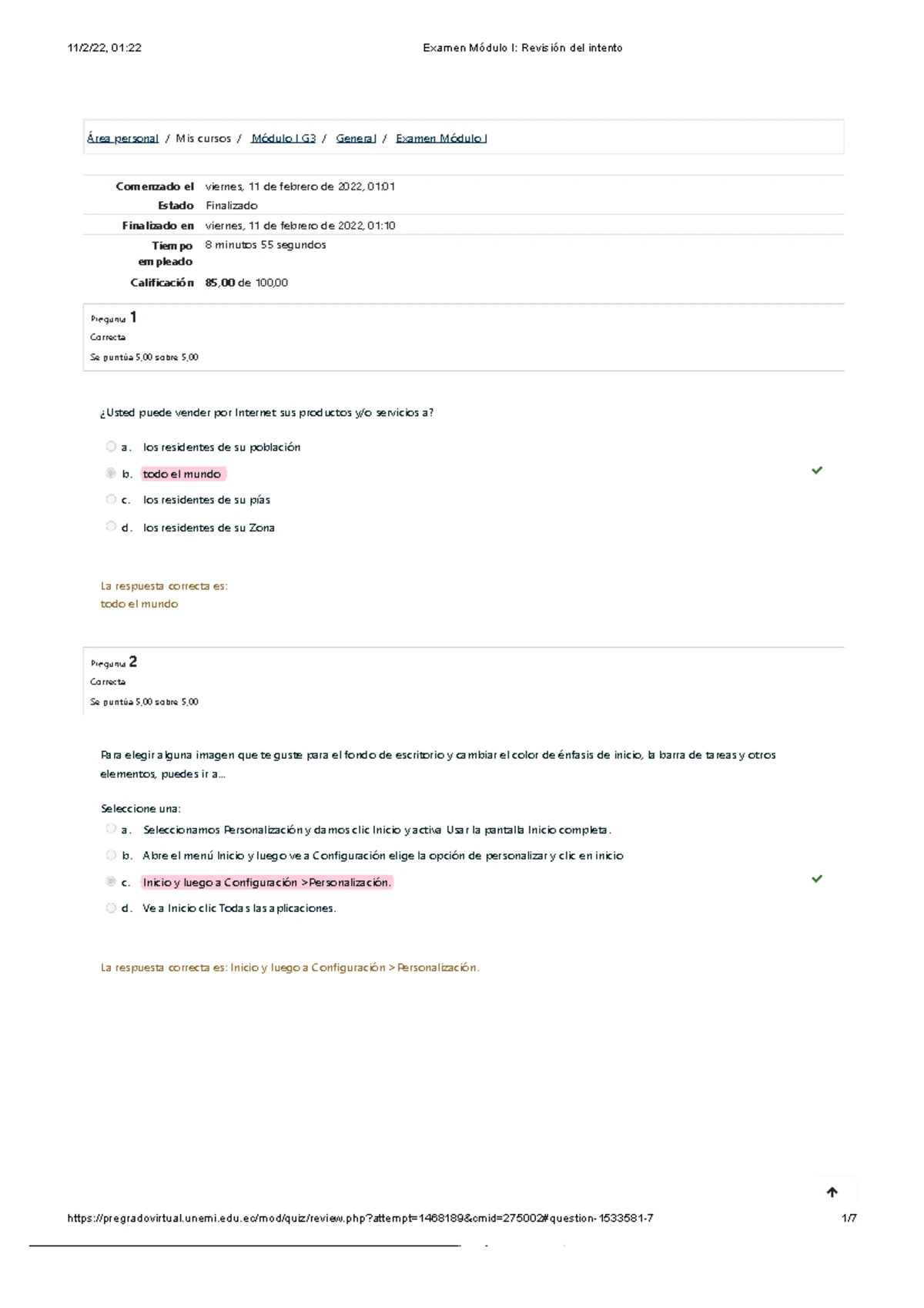 Ofimatica Modulo I intento 1 - Área personal / Mis cursos / Módulo I G3 ...