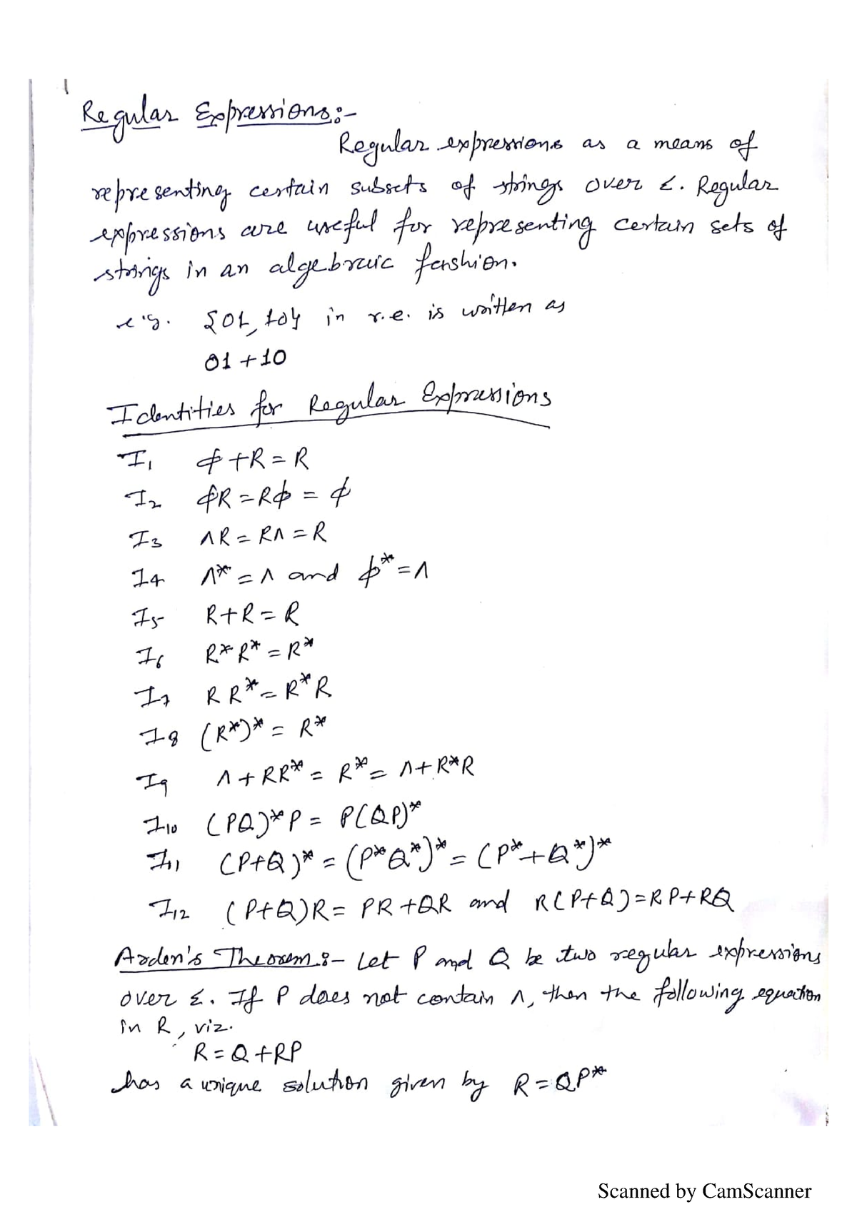 Automata Theory Note Unit 2 - Theory Of Automata And Formal Languages ...