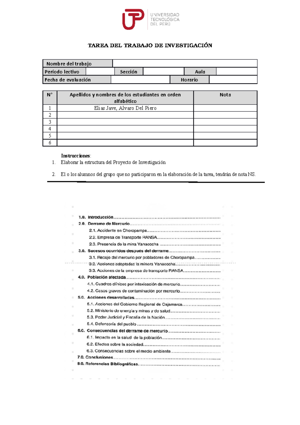 Ac S Semana Tema Tarea Estructura Del Trabajo De