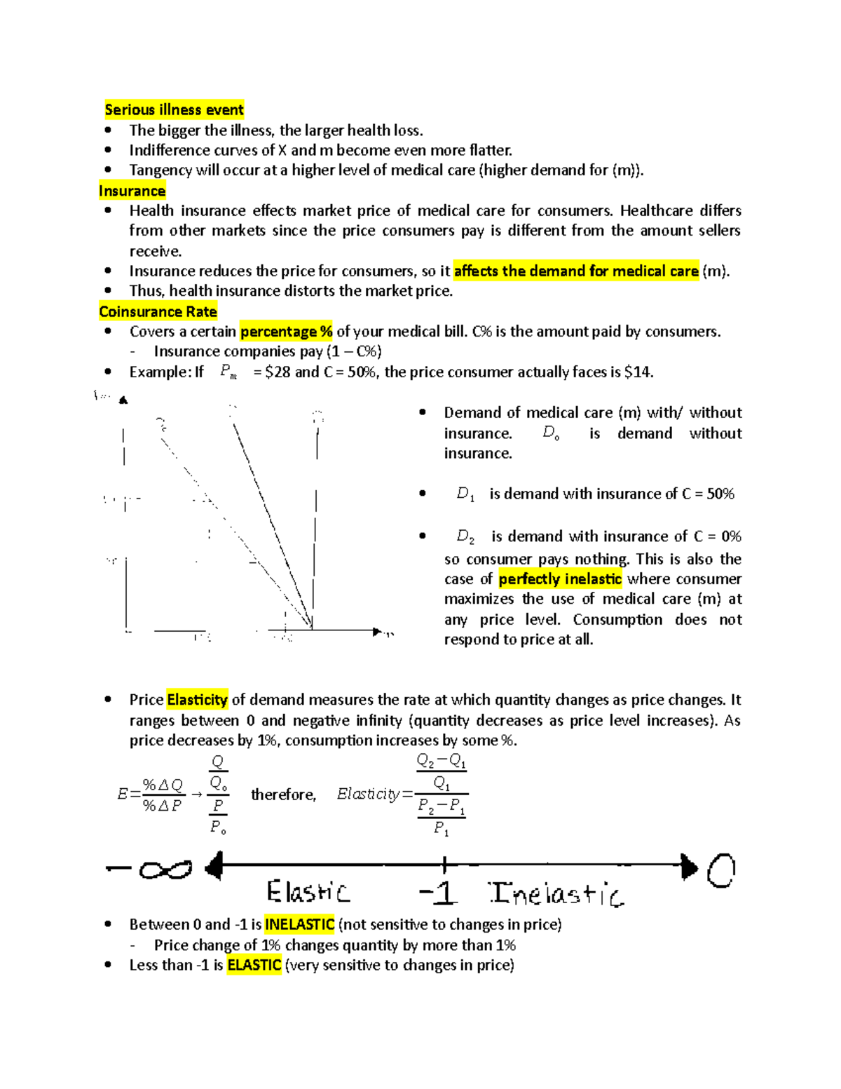 Class Notes 8 - Insurance rates, and elasticity of demand - Serious ...