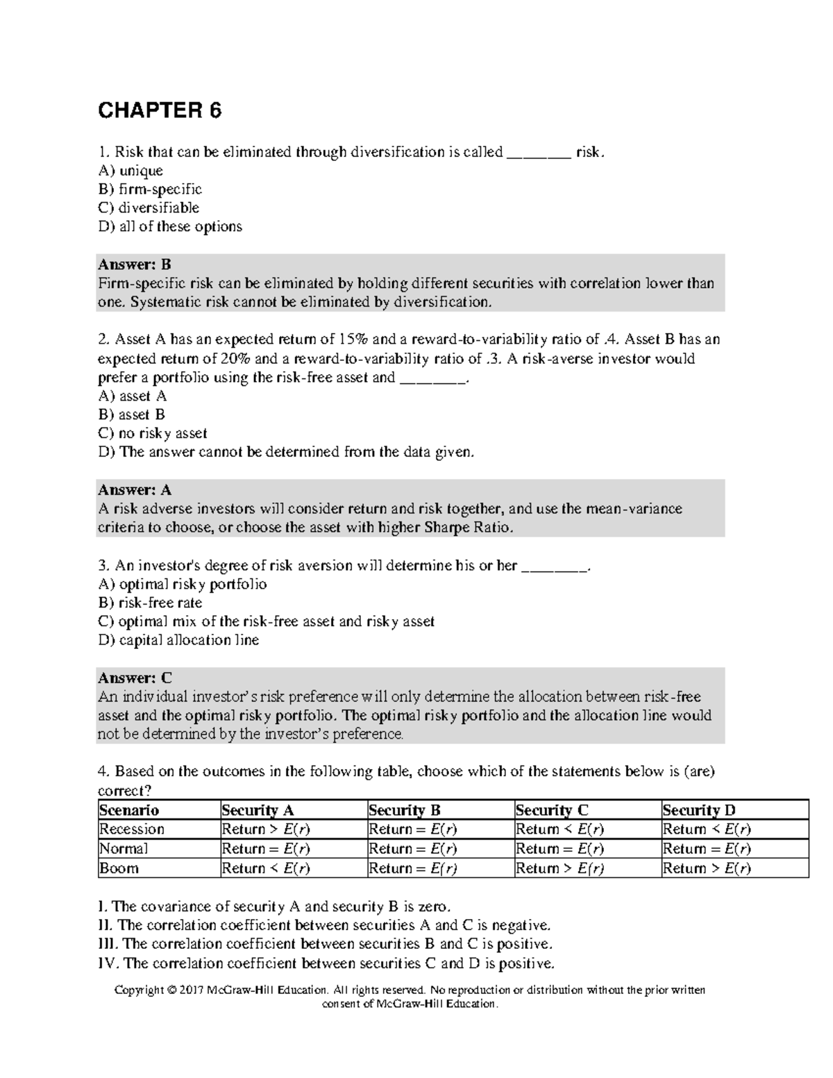 Ch6 Practice - Copyright © 2017 McGraw-Hill Education. All rights ...