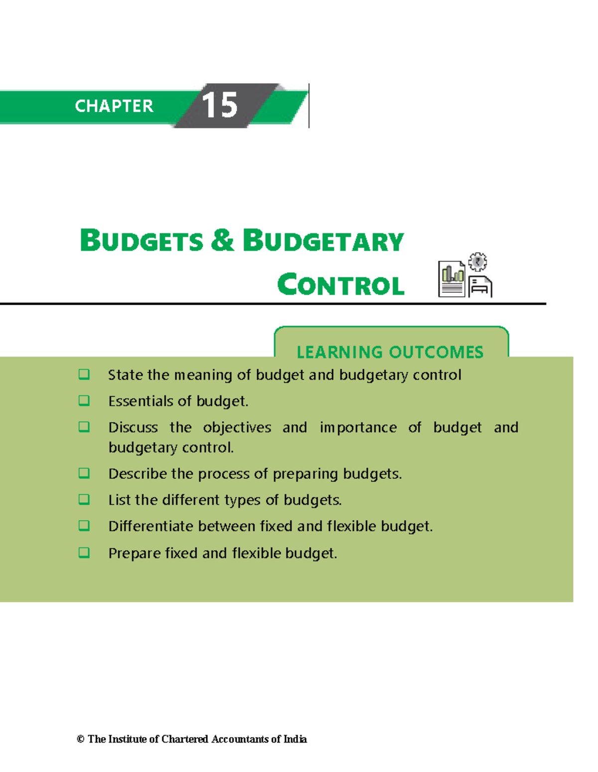 Standard costing - LEARNING OUTCOMES BUDGETS & BUDGETARY CONTROL State ...