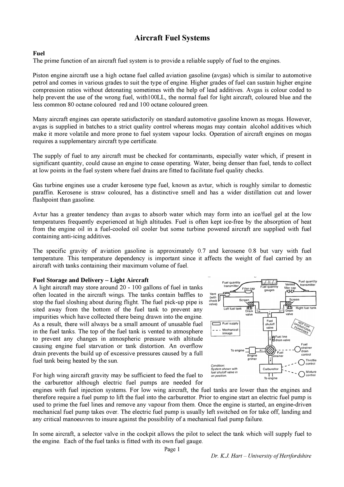 Aircraft Fuel Systems Lecture notes StuDocu