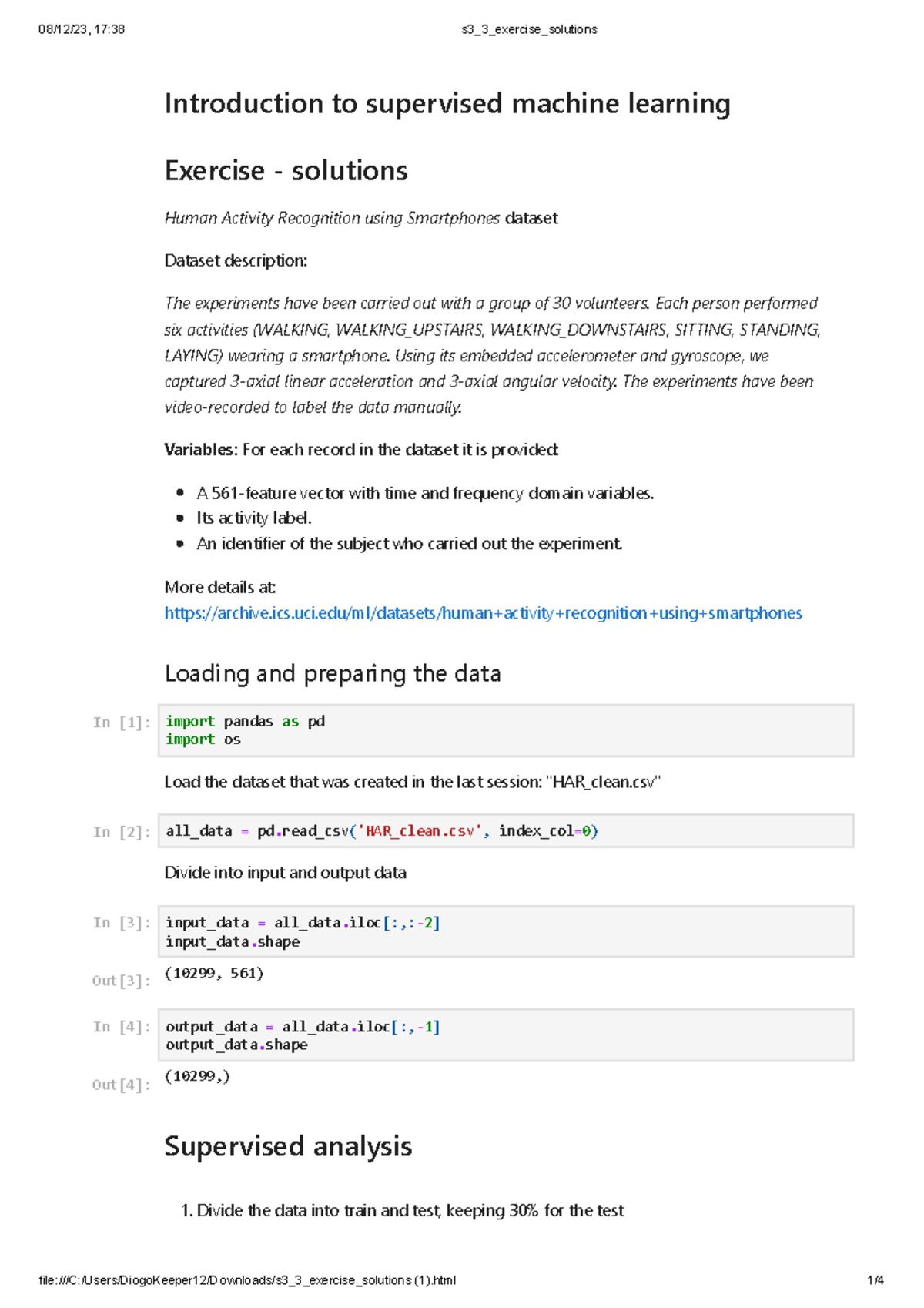 S3 3 exercise solutions - Introduction to supervised machine learning ...