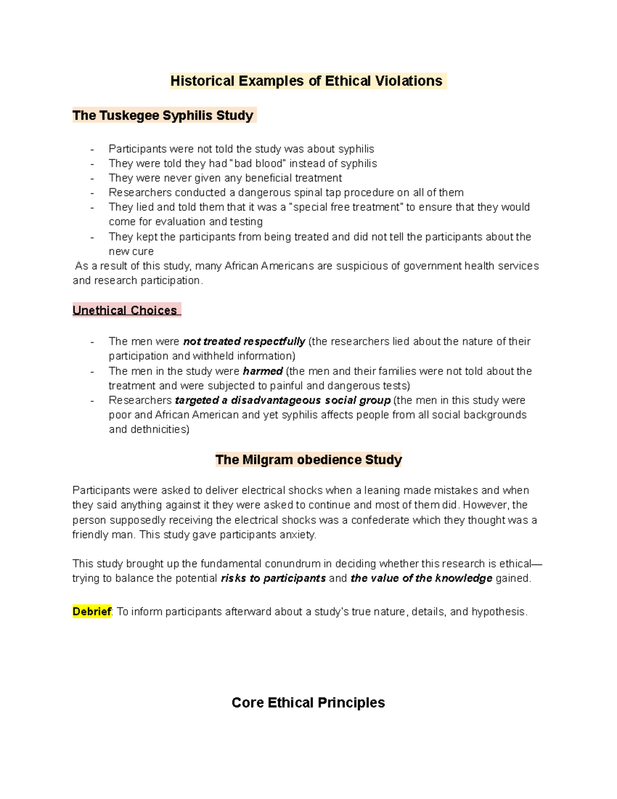 examples of ethical violations in research