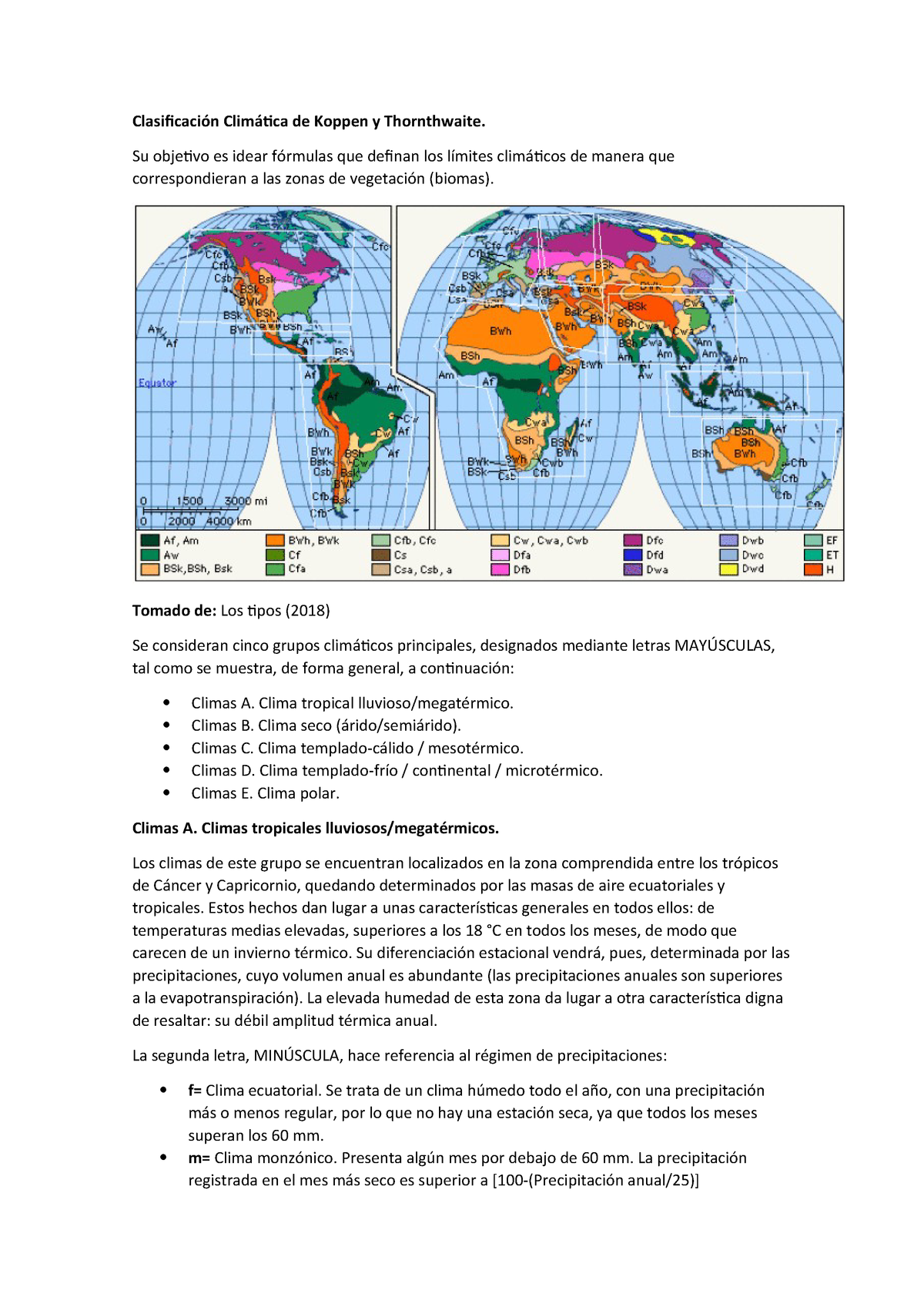 Clasificación Climática De Koppen Y Thornthwaite - 990212 - StuDocu