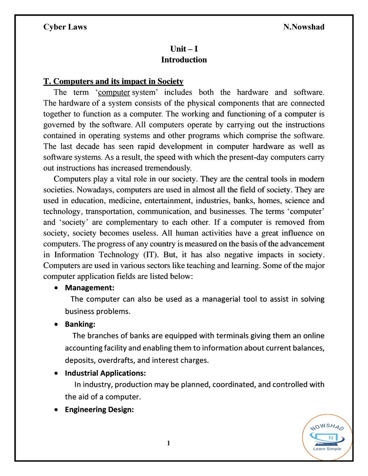 cl-unit-1-it-was-the-cyber-laws-subject-useful-for-btech-and-degree