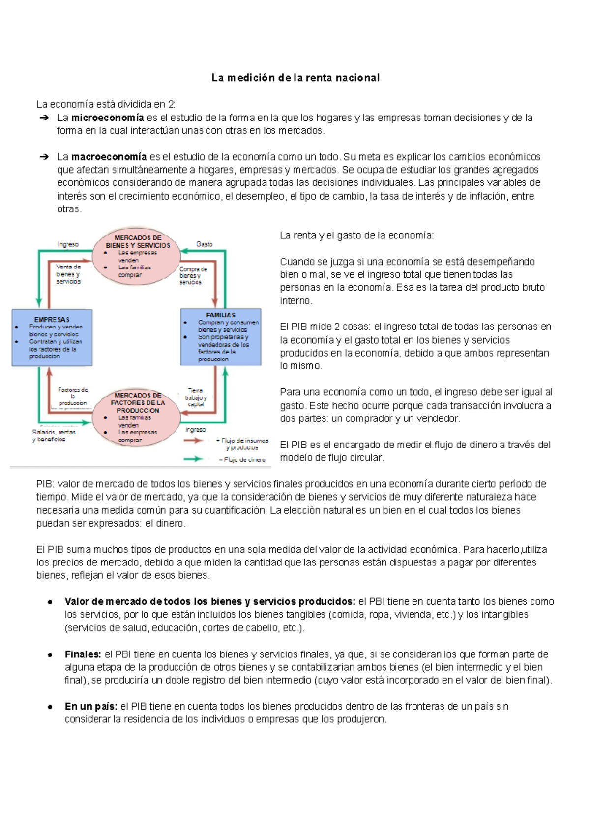 Resumen Segundo Parcial PRINCIPIOS DE ECONOMIA - La Medición De La ...