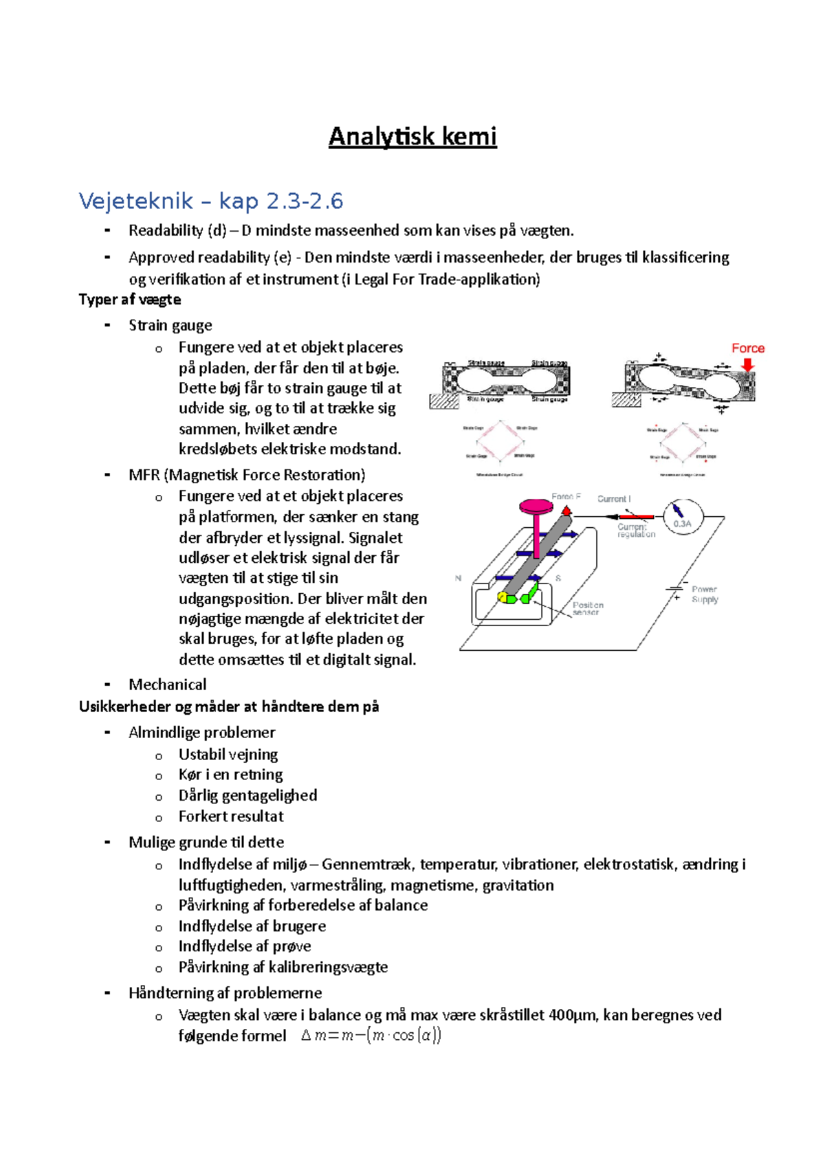 Analytisk Kemi - Eksamen Dokument - Analyisk Kemi Vejeteknik – Kap 2-2 ...